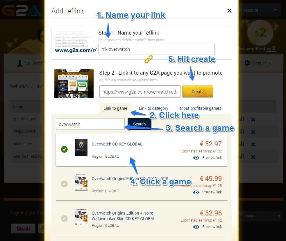 game specific reflink g2a goldmine