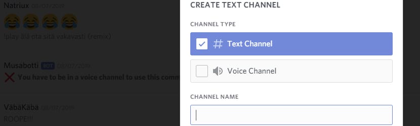 how to add a discord text channel
