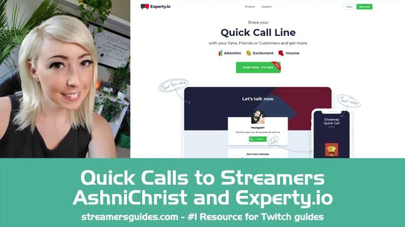 Quick Calls to Streamers with AshniChrist and Experty.io Quick Calls to Streamers with AshniChrist and